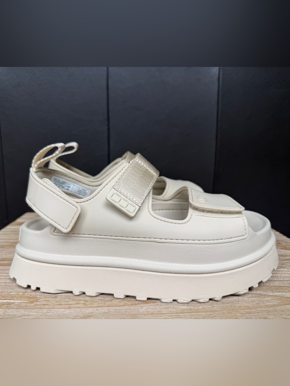 UGG Cream Platform Sandals with Adjustable Straps - Picture 7 of 14